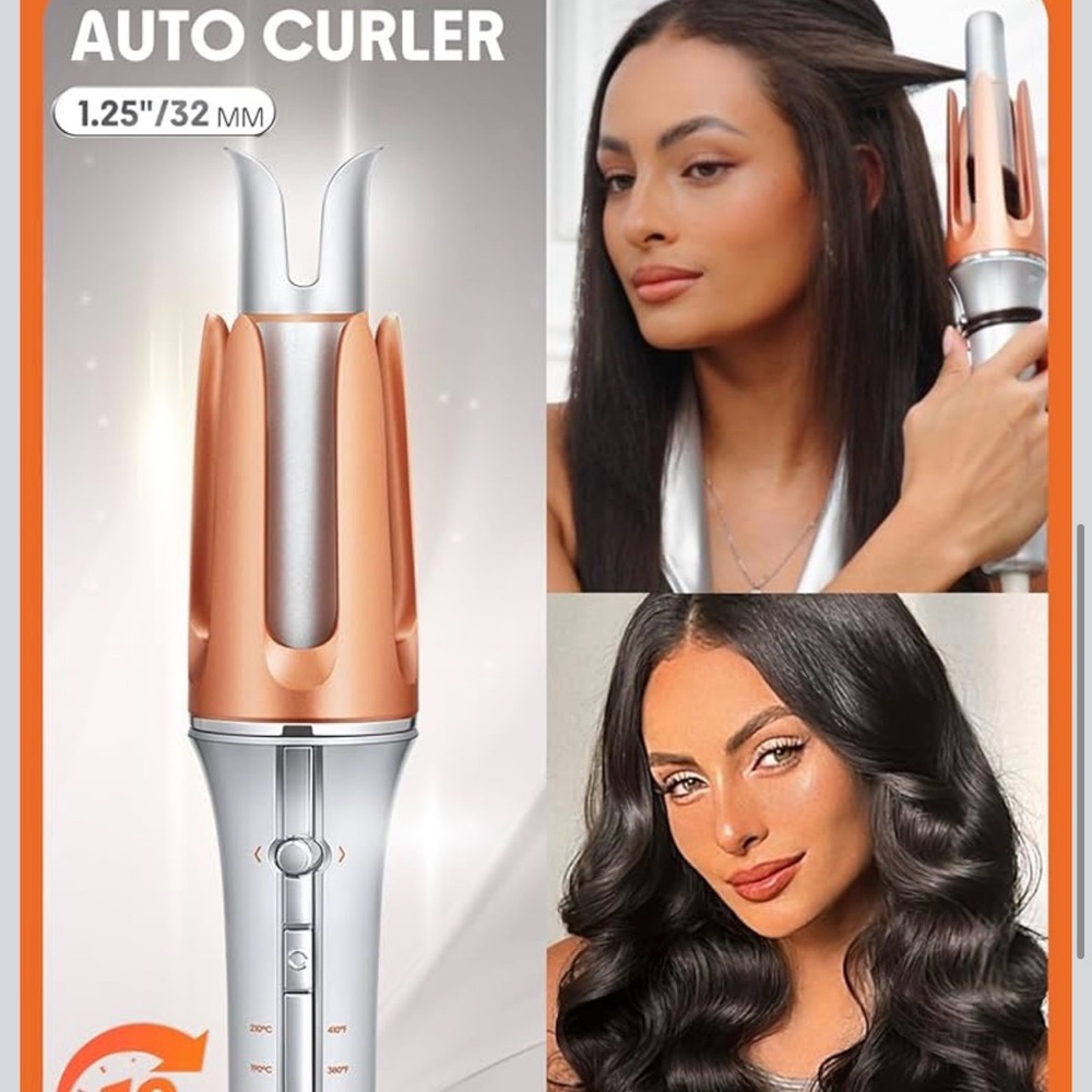 SHEGLAM Automatic Curling Iron - Silver and Orange - Picture 4 of 7